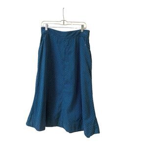 Anthropologie skirt by vanessavirginia blue with light blue polka dots sz 10